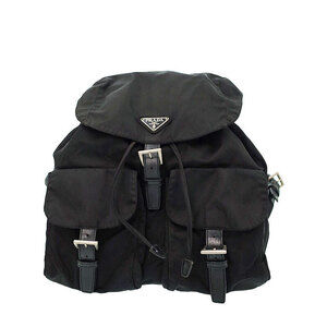 PRADA Two Pocket Tessuto Backpack Rucksack Daybag Black